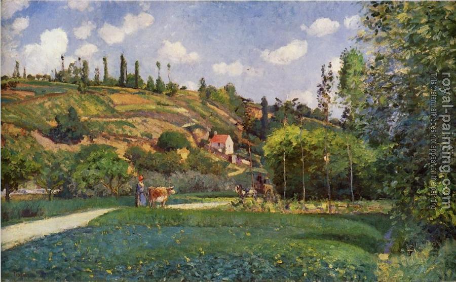 Camille Pissarro : A Cowherd on the Route de Chou, Pontoise
